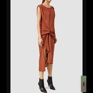 All Saints Rust Midi Dress